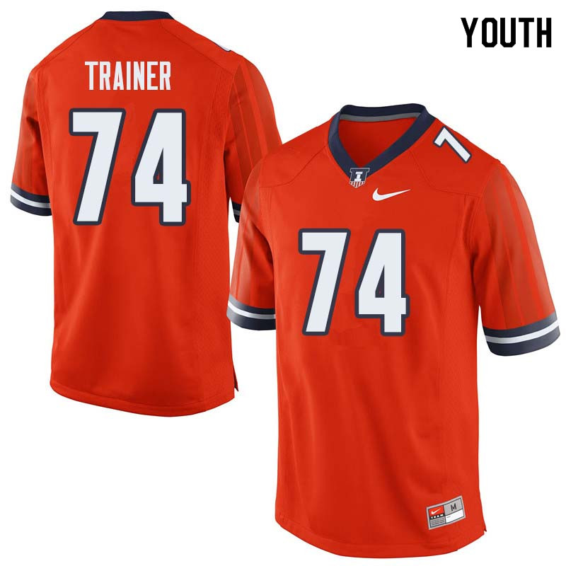 Youth #74 Andrew Trainer Illinois Fighting Illini College Football Jerseys Sale-Orange